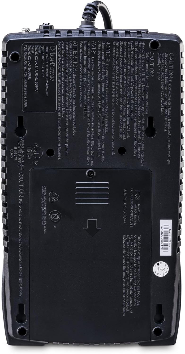 CyberPower نظام UPS لحماية البطارية الاحتياطية والجهد الكهربائي EC650LCD Ecologic، 650VA/390W، 8 مآخذ، وضع ECO، مزود طاقة غير منقطع مدمج - Image 2